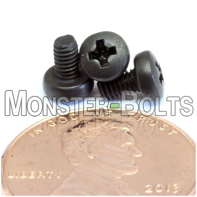Qty 5,000 - M2.5-0.45 x 4mm DIN 7985A Metric Phillips Pan Machine Screw Black Ox