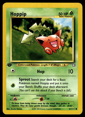 First Edition Hoppip #061/111 Neo Genesis Pokemon Near Mint or Better