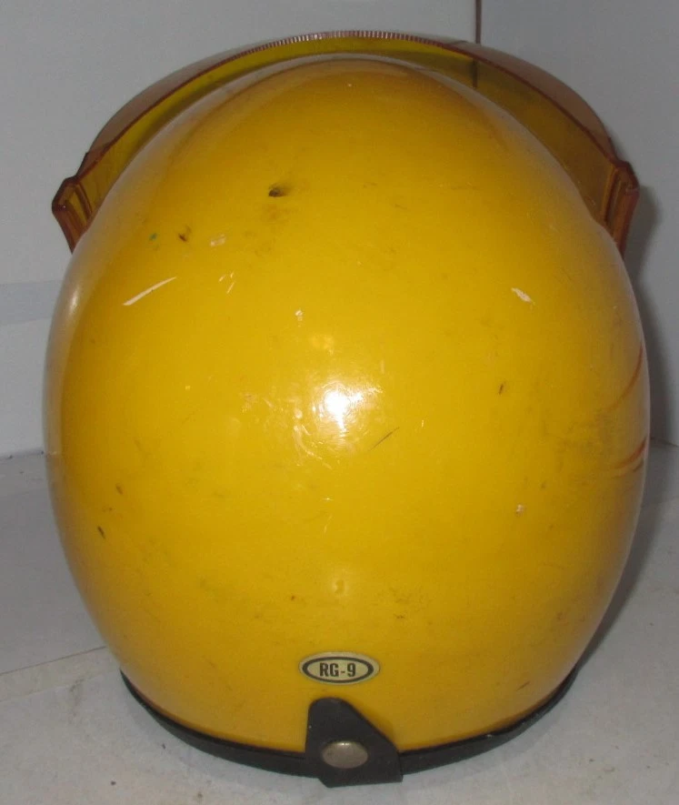 CASCO DE MOTOCICLETA VINTAGE Z90.1 1971 amarillo RG-9 con móvil de nieve ILC Vari-Shield Foto 3 de 4