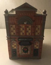 Vtg 1986 Department 56 Apothecary Snow Village Light Up Village Tabletop Decor