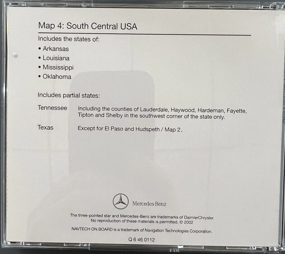 Genuine Mercedes C, E, CL, CLK S SL G-Class Navigation Map 4 SOUTH Central US - Image 4 of 4