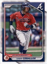 2024 Bowman Base Sabin Ceballos #BP-130 Atlanta Braves Prospect Baseball Card