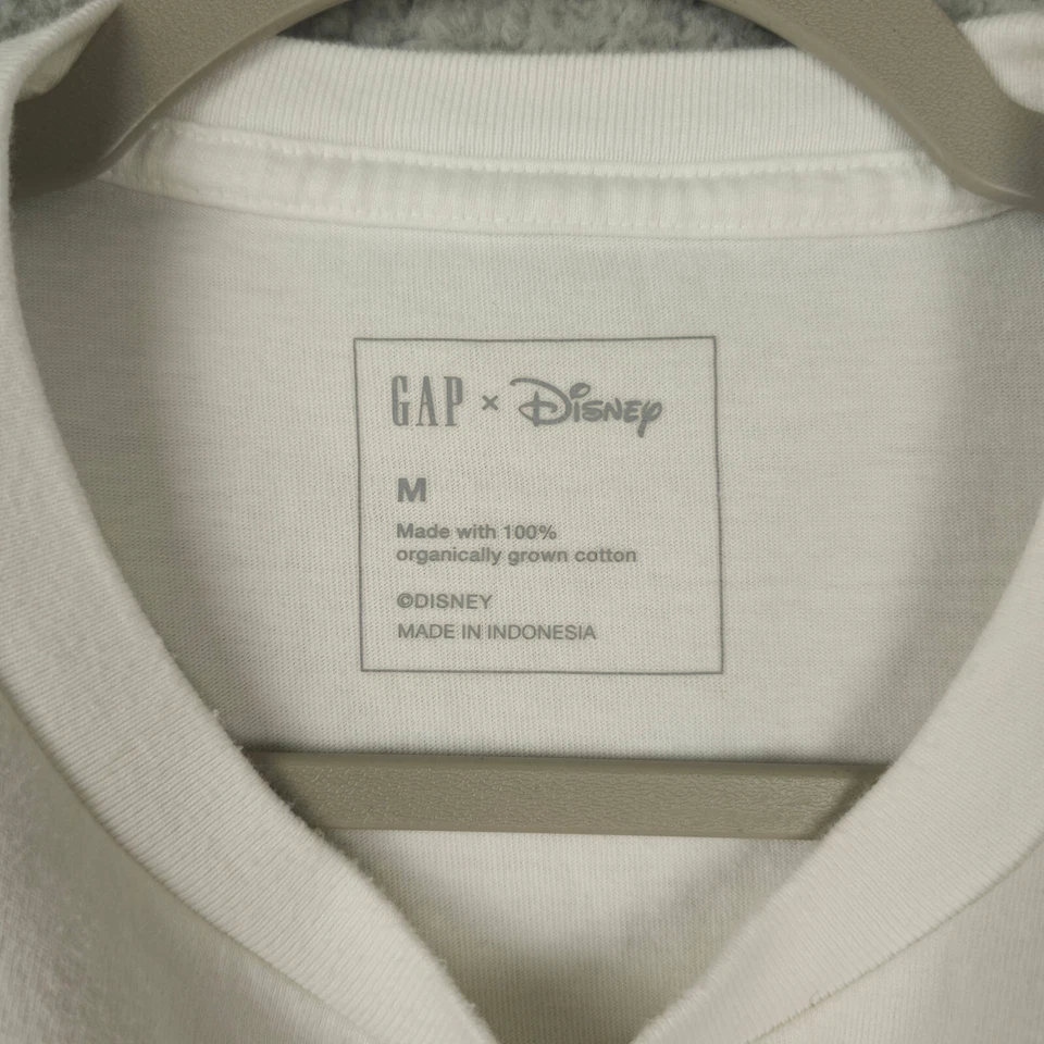 Gap x Disney 衬衫男式中号白色米奇图形标志圆领 T 恤成人 — 第 3/4 张图片