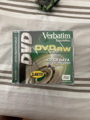 10 Verbatim Blank DVD+RW DVD+Rewritable 2.4x 4.7GB 120 Min Video SEALED!!!