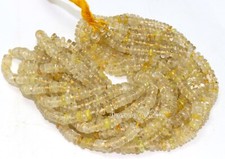 AAA Natural Golden Rutail Smooth Rondelle Heishi 5-6mm Gemstone beads 16 Inch