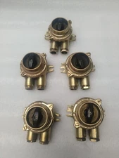 Old Refurbished ship marine antique polish wiska brass switch lot of 5pc