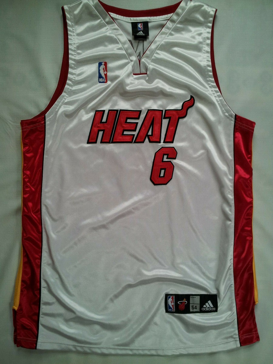 ADIDAS AUTHENTICS MIAMI HEAT #6 LEBRON JAMES BASKETBALL JERSEY IN