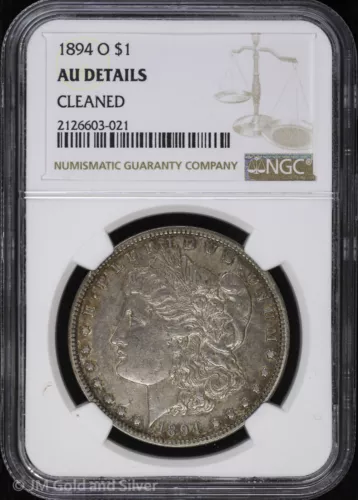 1894-O $1 Morgan Silver Dollar NGC AU Details