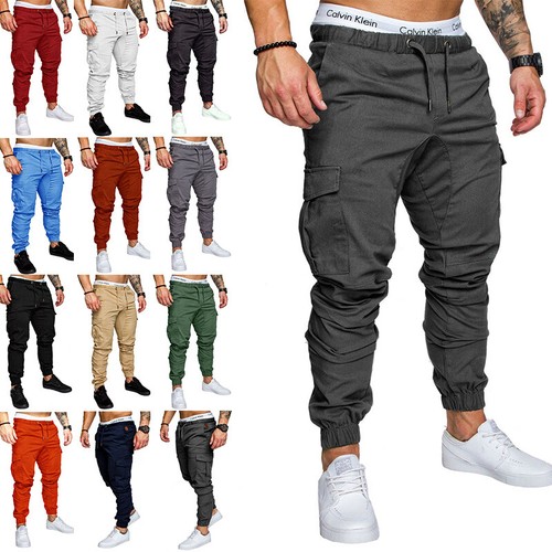 Mens Elasticated Cargo Slim Fit Combat 