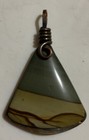 Beautiful Wire Wrapped Triangle Shaped Jasper Stone Pendant