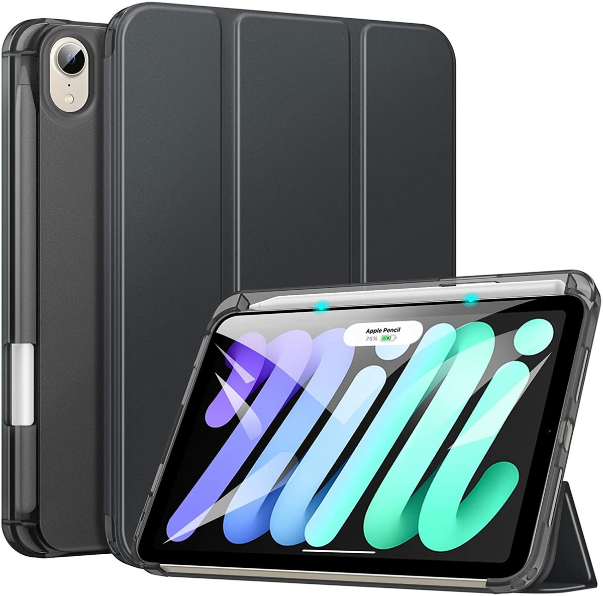 【美品】iPad mini 6、Apple Pencil、Smart Cover For Apple iPad Mini 6th Gen Smart Leather Pen Holder Case Cover