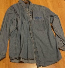 harriton denim long sleeve shirt Medium