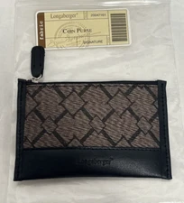 Longaberger Mini Change Purse ID Card Wallet Coin Key Chain