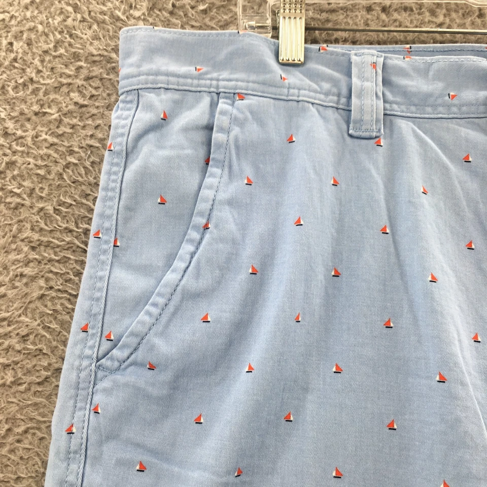 St Johns Bay Boat Print Chino Shorts Mens 40 Blue Cotton Blend Mid Rise Zip NEW - Image 4 of 4