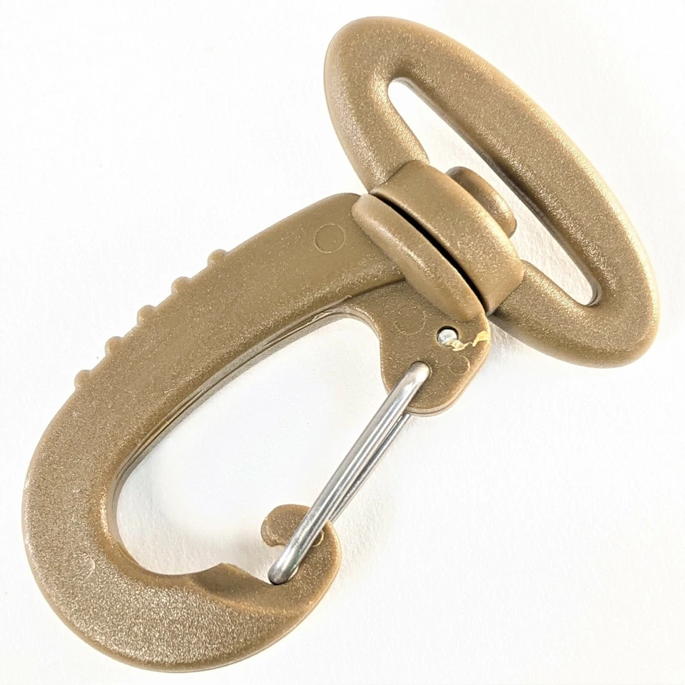 (Paquete de 25) Mosquetón de nailon metálico giratorio/interbloqueante 1" (25 mm) HECHO en EE. UU. Foto 2 de 4