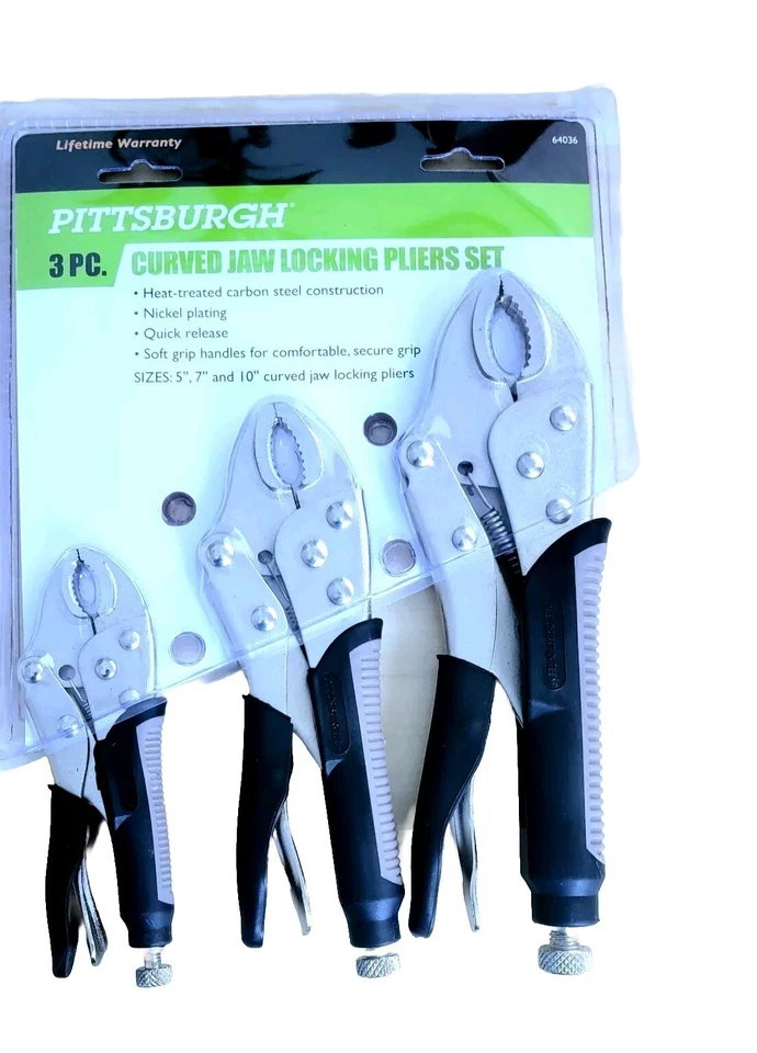 Locking Pliers Set Curved Jaw Pliers Set. 3pc.pittsburgh — 第 2/2 张图片