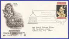 USA4 #2412 ADDR PCS ARTCRAFT FDC   House of Representatives