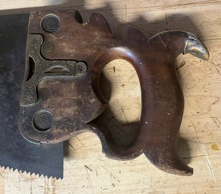 Rare Antique Disston & Morss Saw No 43 Integrated Levels And Brass Fittings