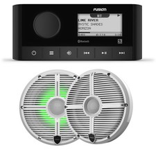 Fusion MS-RA60 Marine Stereo  Wet Sounds RECON6-XWW-RGB 6.5" Speakers
