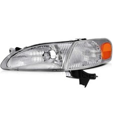 1998-2000 Toyota Corolla Headlights Chrome Amber Reflector Clear Lens 8151002040