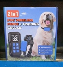 2-in-1 Wireless Dog Fence Training Collar System with Remote, 3 Channels