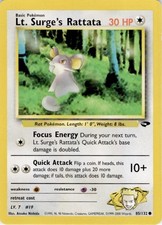 Lt. Surge's Rattata 85/132 Common Gym Challenge Pokemon Unlimited Lightly Played