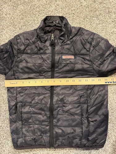Vineyard Vines Reversible Puffer Jacket Youth 7 Blue Embroidered - Picture 6 of 11