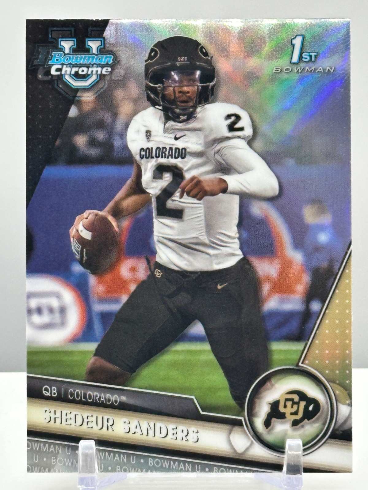 Shedeur Sanders 2023 Bowman University Chrome #16 Refractor (RC)