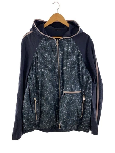 HERMÈS Giacca nylon HERMES altra reversibile doppia zip 52 blu navy modello totale usata