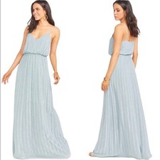 show me your mumu victoria maxi dress silver sage beaded x-small xs