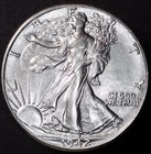 1942 Walking Liberty Half Dollar / Blazing White BU