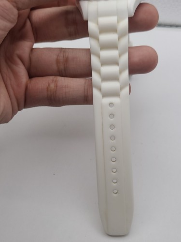 orologio uomo rave analogico quarzo cinturino gomma bianco nuovo batteria funzionante - Foto 6 di 11