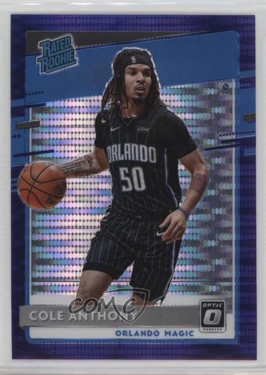 2020-21 Panini Donruss Optic Blue Pulsar Prizm Cole Anthony #165 Rookie RC
