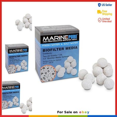 Ceramic Bio Filter Media Sphere 1.5 Inch 2 Quart for Freshwater Saltwater