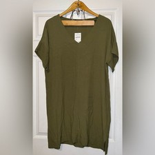Madewell Womens V-Neck Shift Dress in Vintage Moss Size Medium NWT Fall comfy