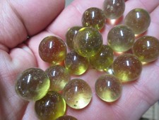 MARBLE LOT 2 POUNDS OF 15MM or- YELLOW TINT CHAMPION MARBLES
