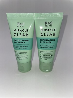 2 Pc Rael Beauty Miracle Clear Exfoliating Cleanser 1oz Each TRAVEL