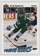 1991-92 Upper Deck Young Guns UD Logo Hologram Geoff Sanderson #588 0t2