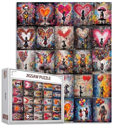 Banksy Girl Street Pop Art Jigsaw Puzzle 1000 Stück Puzzles für Erwachsene Bu...