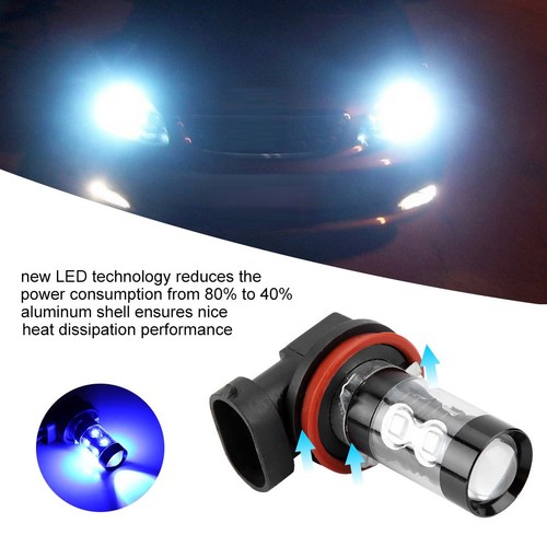 2pcs H11/H8 6000K Blue 50W LED Headlight Bulbs Kit Fog Light Car Driving Lamp - Picture 3 of 13