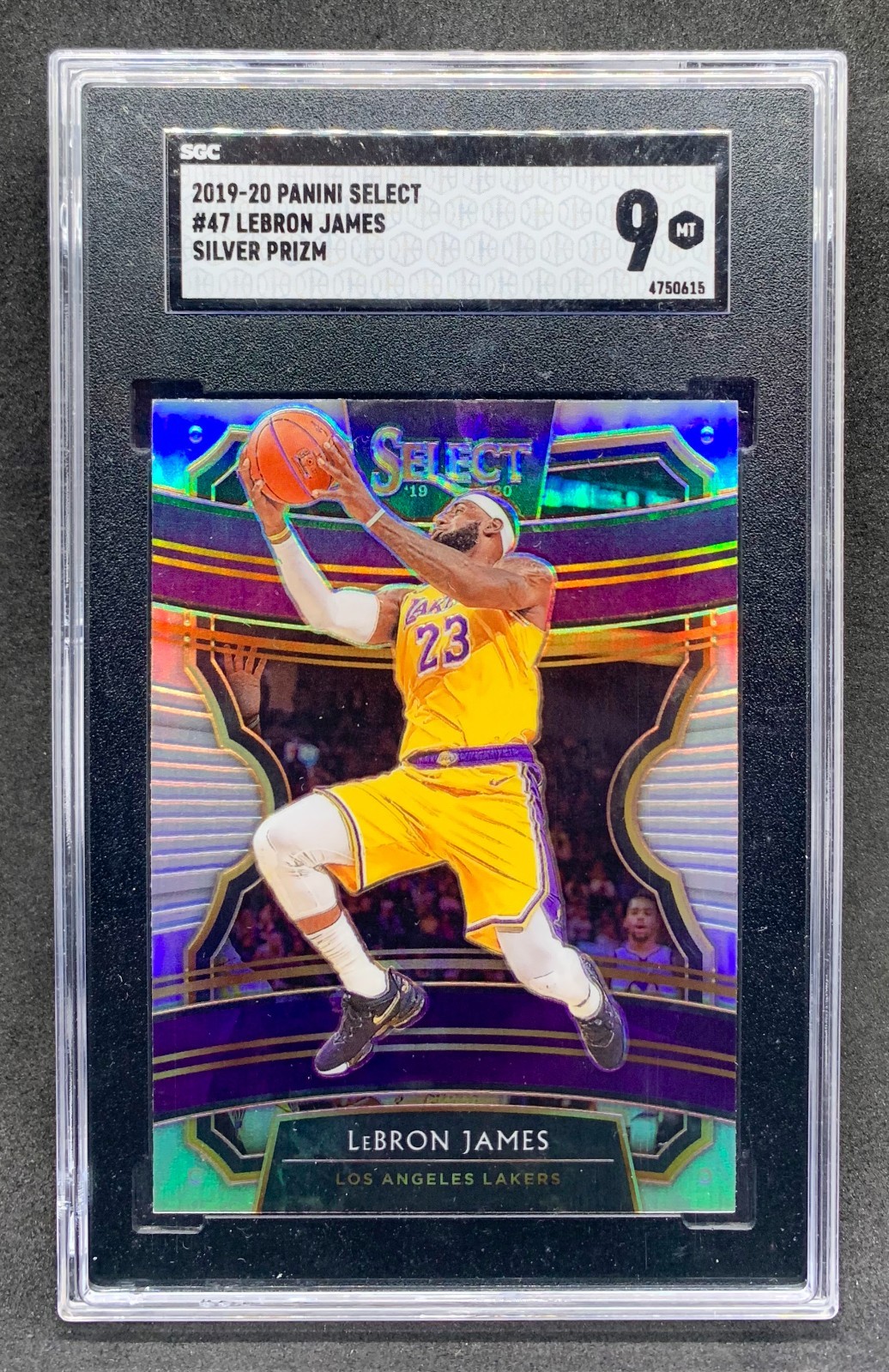 2019-20 Panini Select LEBRON JAMES Lakers Silver Prizm SP #47 Mint SGC 9