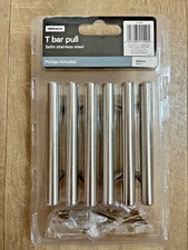 64mm Homebase Satin Stainless Steel T-Bar Pull Handles x 6 Pack