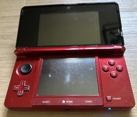 Nintendo 3DS Handheld System Flame Red With Charger & Stylus Tested And Working