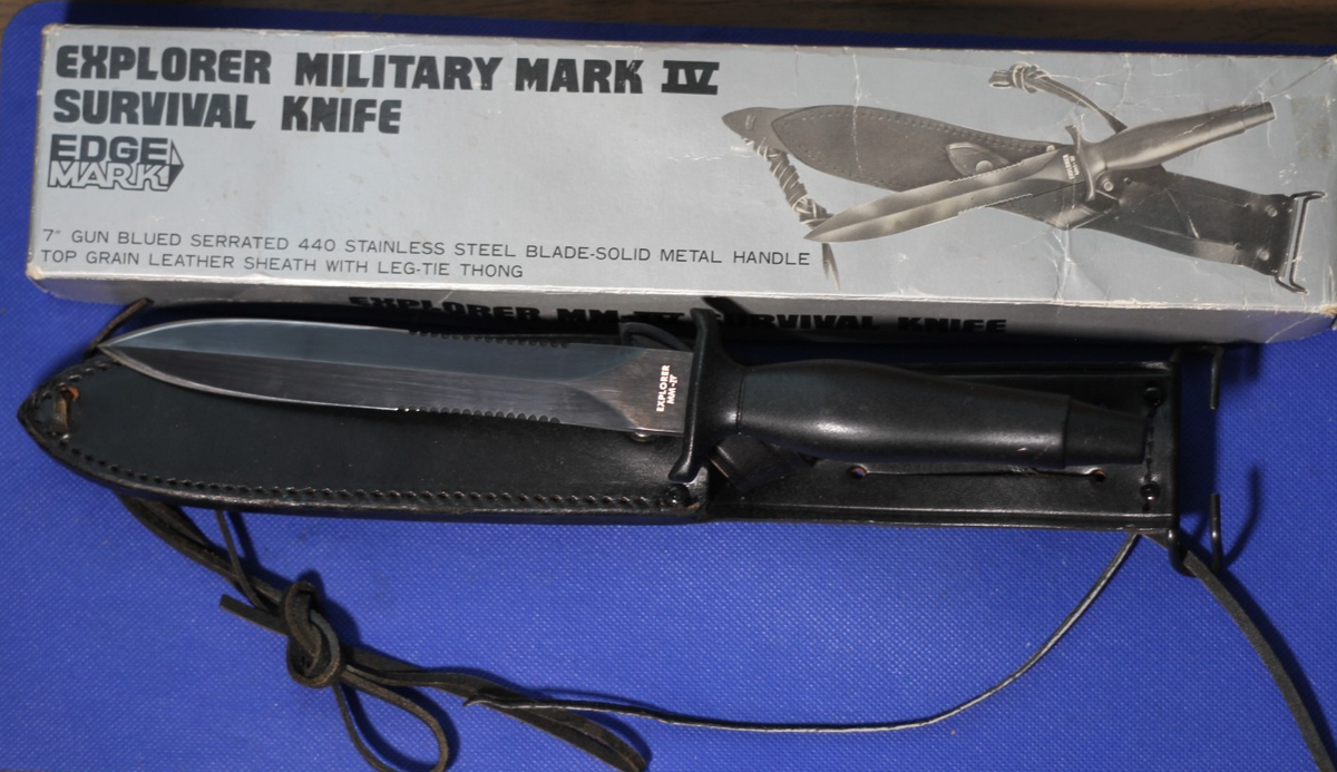 Vintage Explorer # 21-042 Military Mark IV Survival Knife, NOS