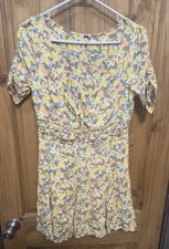 Free People Floral Smocked Waist Mini Dress Size M Boho Cottagecore Spring