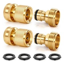 Heavy Duty Brass 3/4 Inch Hose Quick Connect Fittings Male Female 2 Pack