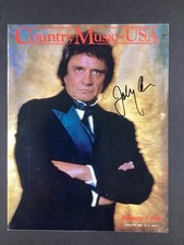 Johnny Cash Signed Magazine 1989 Country Music USA Country HOF Autograph JSA