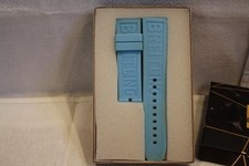 Breitling Kautschukband in Hellblau 22mm Anstoss an Uhr 20mm Schließe Gebraucht