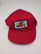 VINTAGE Mack Trucks Hat Cap Snap Back Mens One Size Red Mesh Trucker Patch 90s