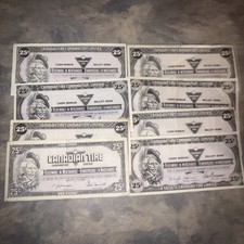 Canadian Tire Money 25 Cent Lot Of 8 All Different Years Ctc Pull Coupons